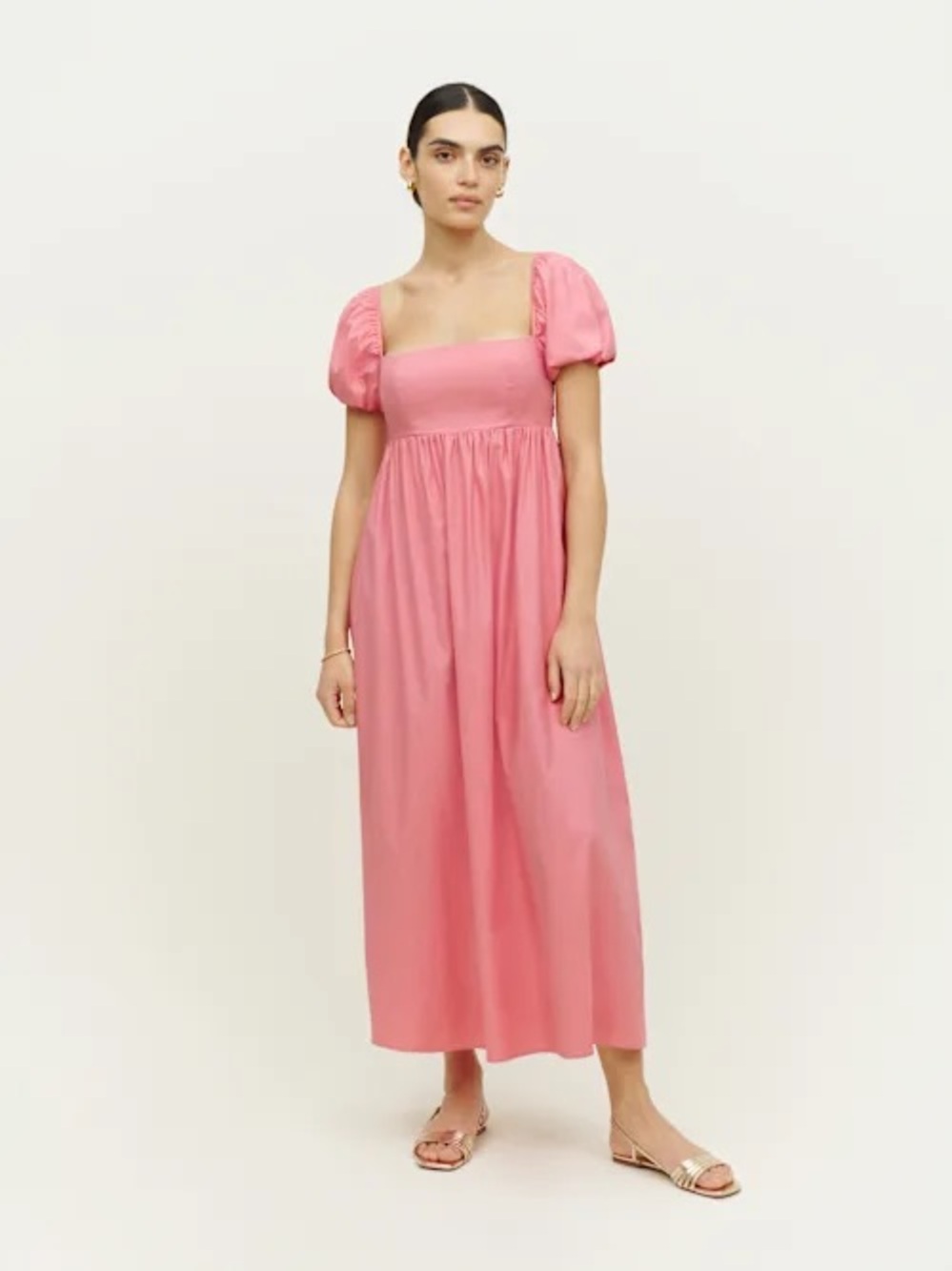 REFORMATION Aurelia Summer Pink Midi Maxi Dress Ruffle